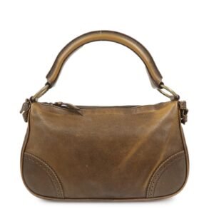 MIU MIU Leather Ribbon Hand Bag Shoulder Bag Dark Brown