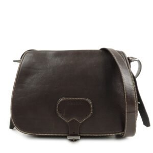 PRADA Logo Leather Shoulder Bag Crossbody Bag Brown