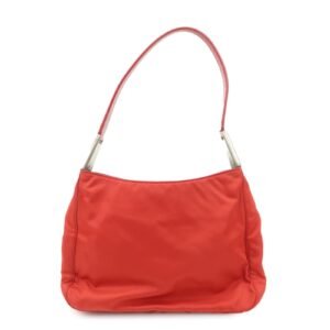 PRADA Nylon Patent Leather Shoulder Bag Red B8844