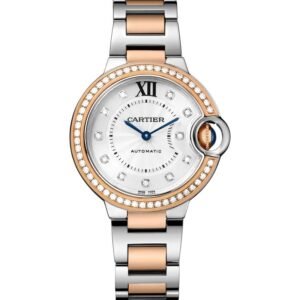 BALLON BLEU DE CARTIER, 33 MM, ROSE GOLD, STEEL, DIAMONDS