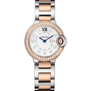 BALLON BLEU DE CARTIER, 28 MM, ROSE GOLD, STEEL, DIAMONDS