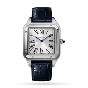 Cartier Santos-dumont Watch Extra-Large Model, Hand-Wound Mechanical Movement, Steel, Leather-P17311101