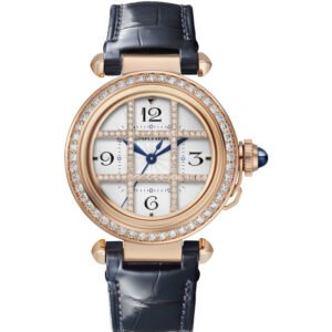 Pasha De Cartier, 35 Mm, Automatic, Rose Gold, Diamonds, 2 Interchangeable Leather Straps