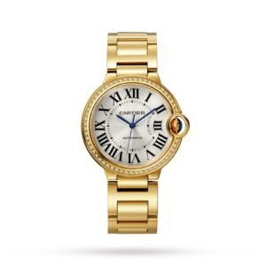 Cartier Ballon Bleu de Cartier Watch 33mm, Mechanical Movement With Automatic Winding, Yellow Gold, Diamonds-P17311346