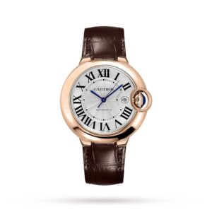 Cartier Ballon Bleu de Cartier Watch 42mm, Automatic Movement, Rose Gold, Leather-P17311237
