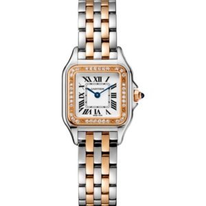 PANTHERE DE CARTIER, SMALL, ROSE GOLD AND STEEL, DIAMONDS