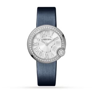 Cartier Ballon Blanc De Cartier Watch 30mm, Steel, Diamonds, Leather-P17311172