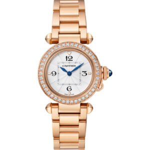 PASHA DE CARTIER, 30MM, QUARTZ, ROSE GOLD, DIAMONDS, INTERCHANGEABLE METAL AND LEATHER STRAP