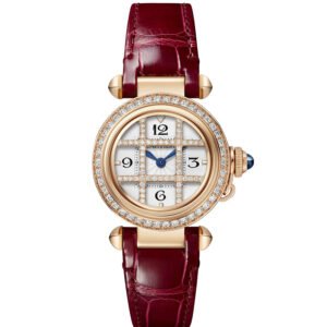 Pasha De Cartier, 30 Mm, Quartz, Rose Gold, Diamonds, 2 Interchangeable Leather Straps