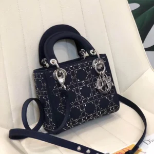 Dark blue leather shoulder strap