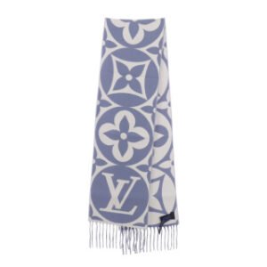 LV Medallion Scarf Light blue
