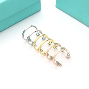 Tiffany T Hoop Earrings in Rose Gold