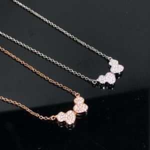 Wulu Echo necklace in 18K rose gold set with diamonds