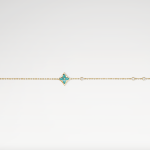Color Blossom BB Star Bracelet, Yellow Gold, Amazonite and Diamond