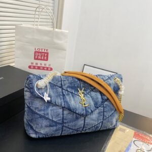 Saint Laurent Medium Denim Loulou Puffer