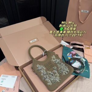 Miu Miu Embroidered Ivy Tote
