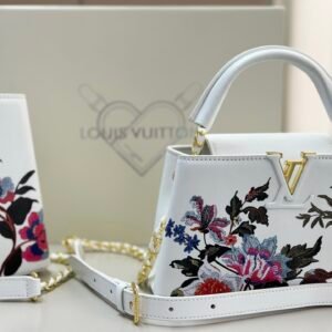 LV Capucines handbag white